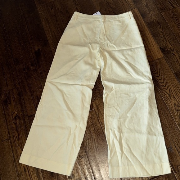 We Wore What Ivory Linen Low Rise Trouser Wide Leg Pants - Picture 4 of 7